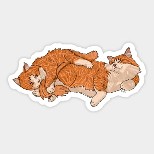 Ginger Cats Cuddly Puddle Sticker